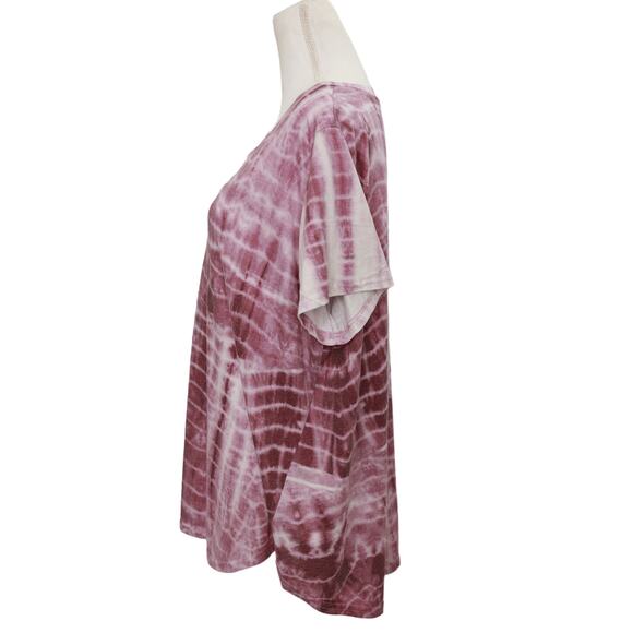 Amaryllis women's short sleeve tshirt plus size 3XL pink white - Picture 2 of 5